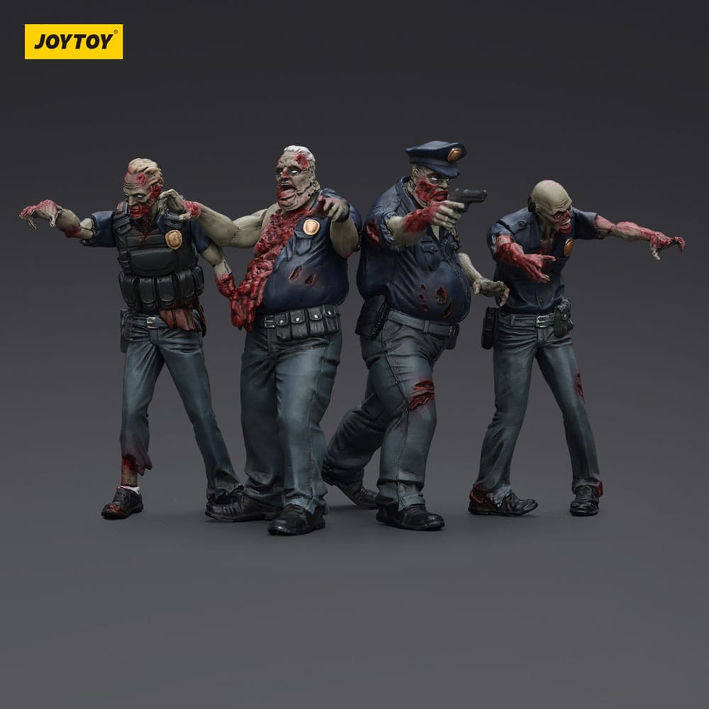 Zombie Dark Source Action Figures 4-Pack Police (Male) 8 cm - MangaShop.ro