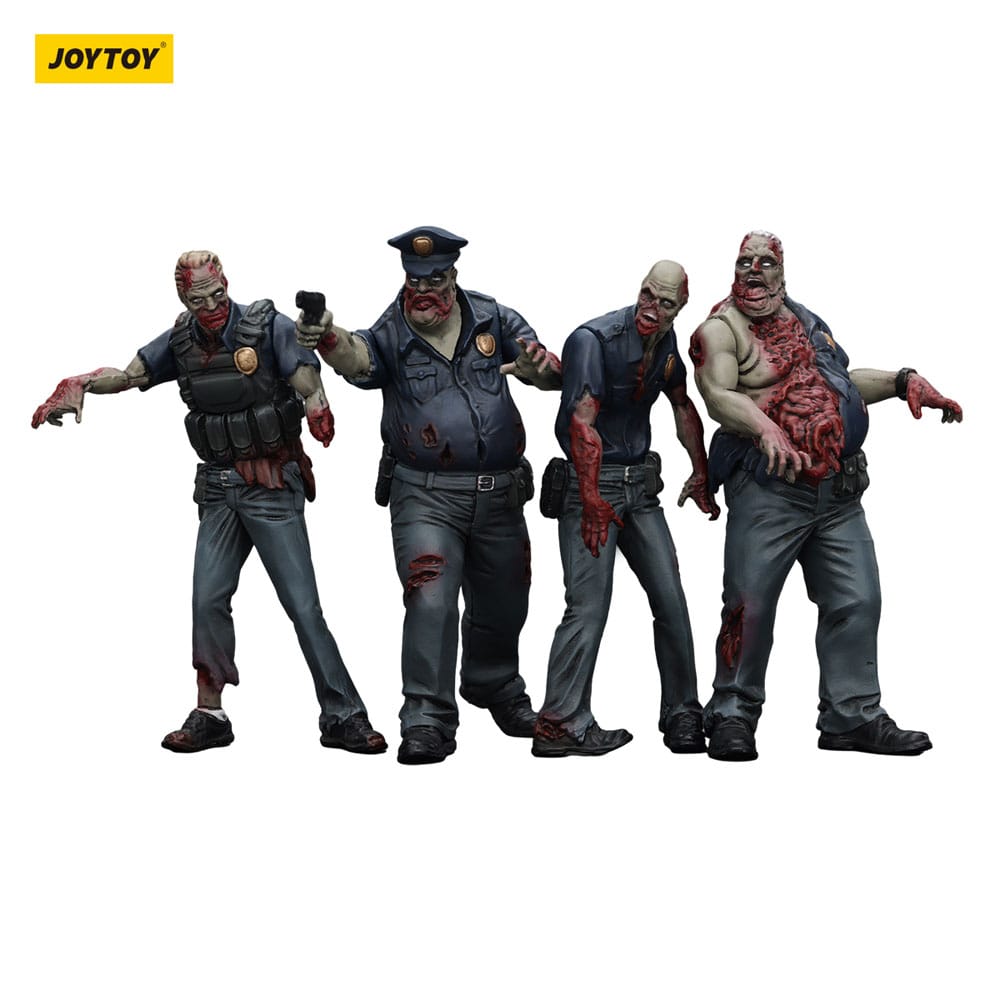 Zombie Dark Source Action Figures 4-Pack Police (Male) 8 cm - MangaShop.ro