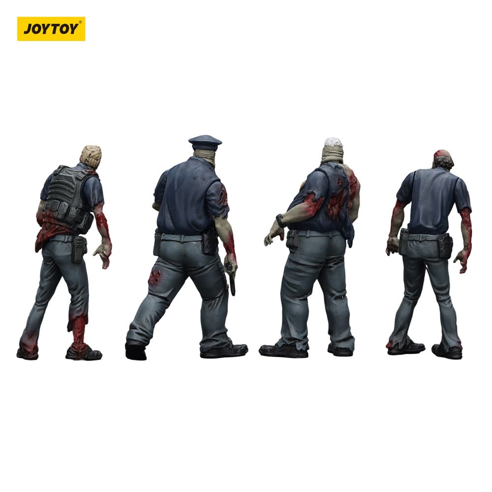 Zombie Dark Source Action Figures 4-Pack Police (Male) 8 cm - MangaShop.ro