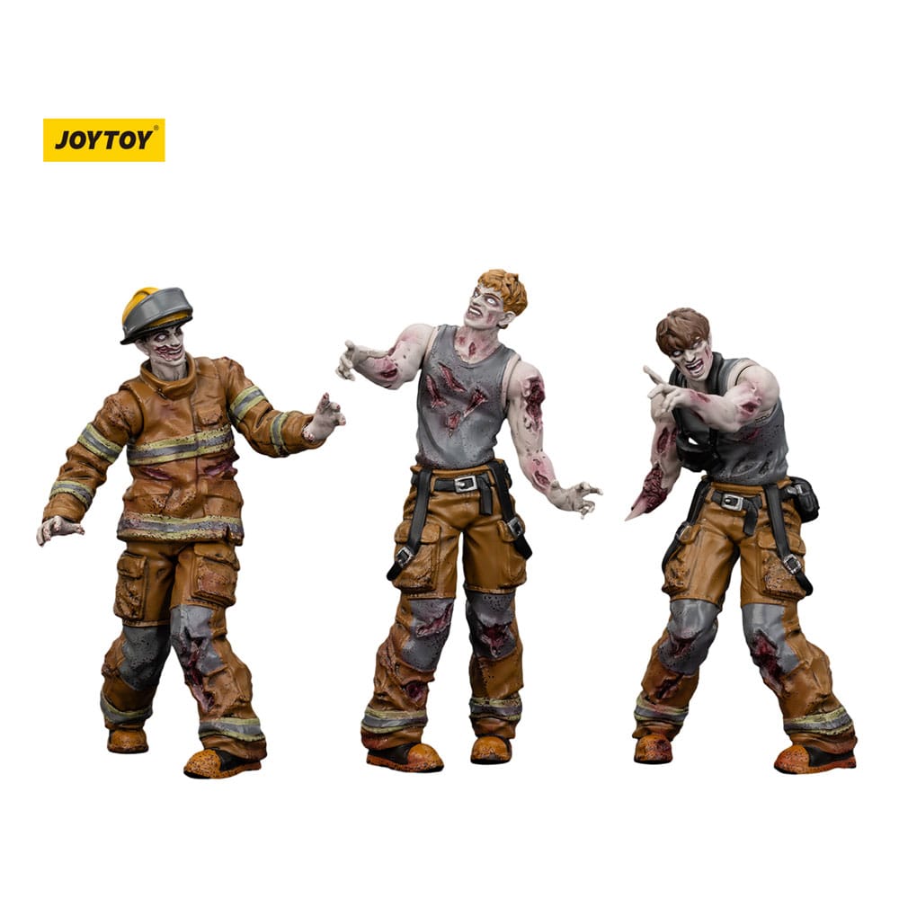 Zombie Dark Source Action Figures 3-Pack Firefighters 8 cm - MangaShop.ro