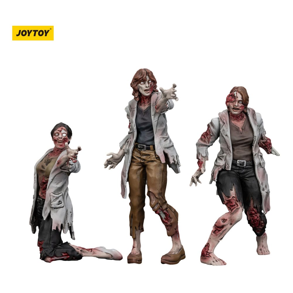 Zombie Dark Source Action Figures 3-Pack Scientists (Female) 8 cm - MangaShop.ro