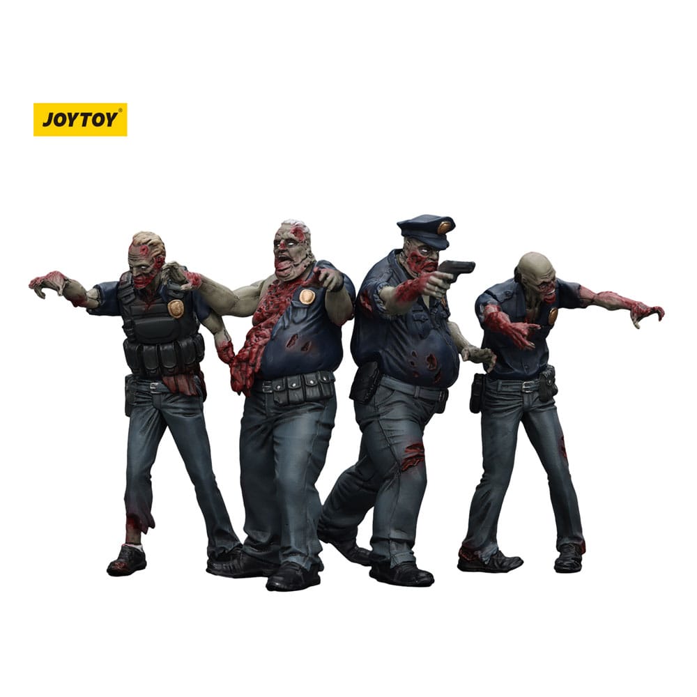 Zombie Dark Source Action Figures 4-Pack Police (Male) 8 cm - MangaShop.ro