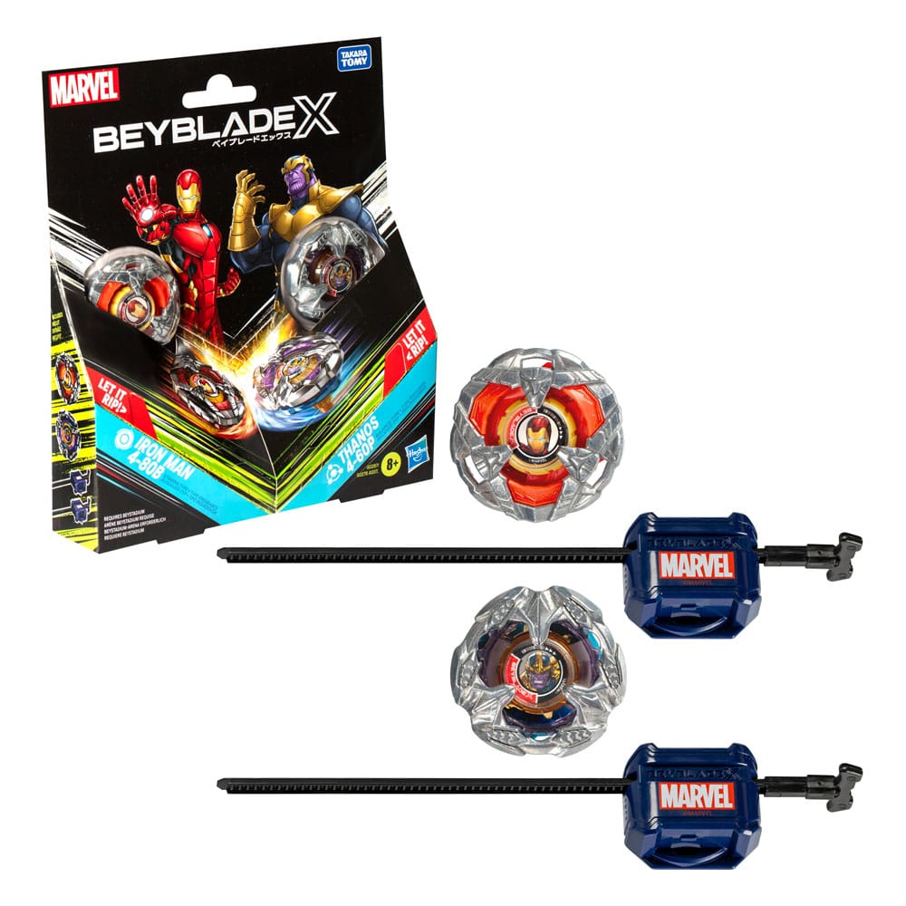 Beyblade X Marvel Collab Iron Man 4-80B vs. Thanos 4-60P - MangaShop.ro