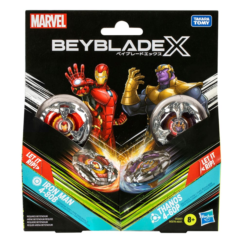 Beyblade X Marvel Collab Iron Man 4-80B vs. Thanos 4-60P - MangaShop.ro