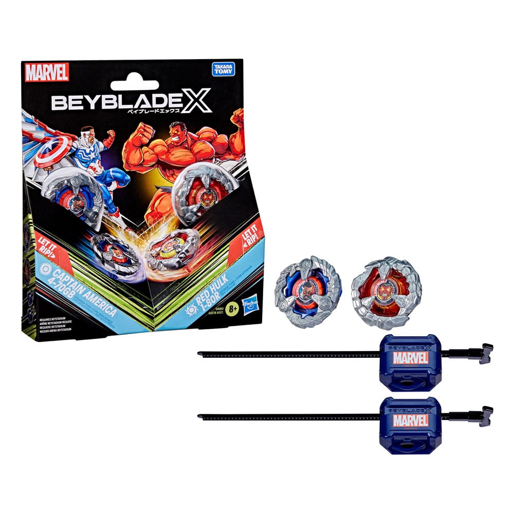 Beyblade X and Marvel Collab Captain America 4-70GB vs. Red Hulk 1-80R - MangaShop.ro