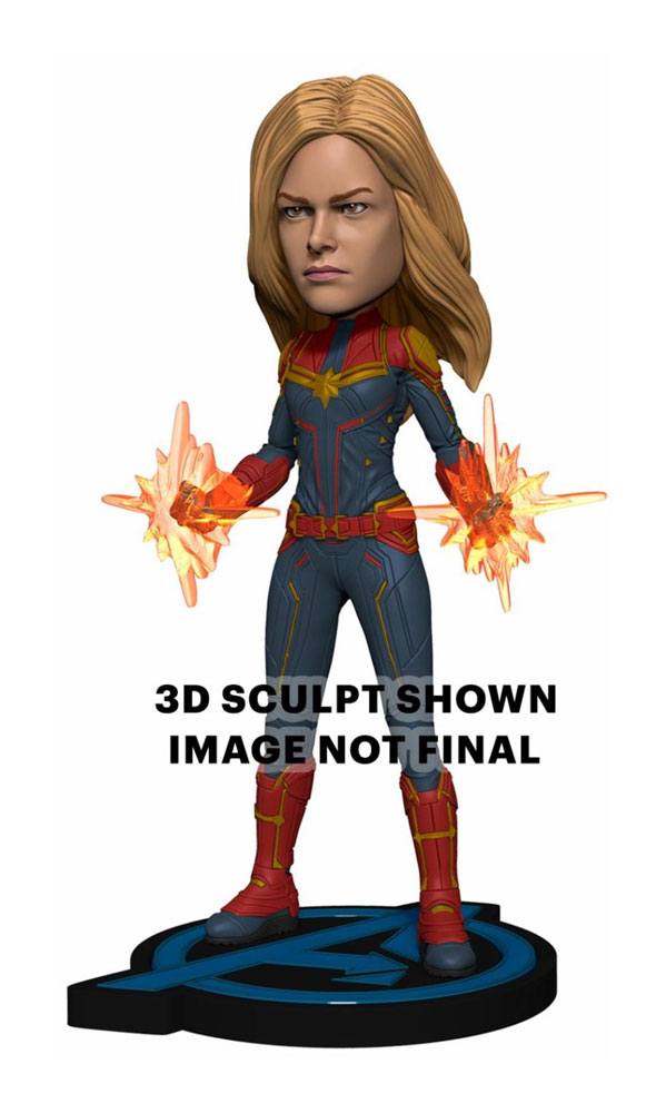 Avengers: Endgame Head Knocker Bobble-Head Captain Marvel 20 cm - MangaShop.ro