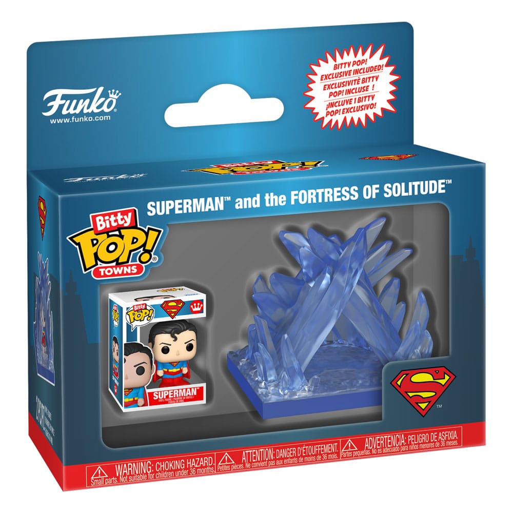 DC Comics Bitty POP! Towns Vinyl Figure Superman and the Fortress of Solitude - MangaShop.ro