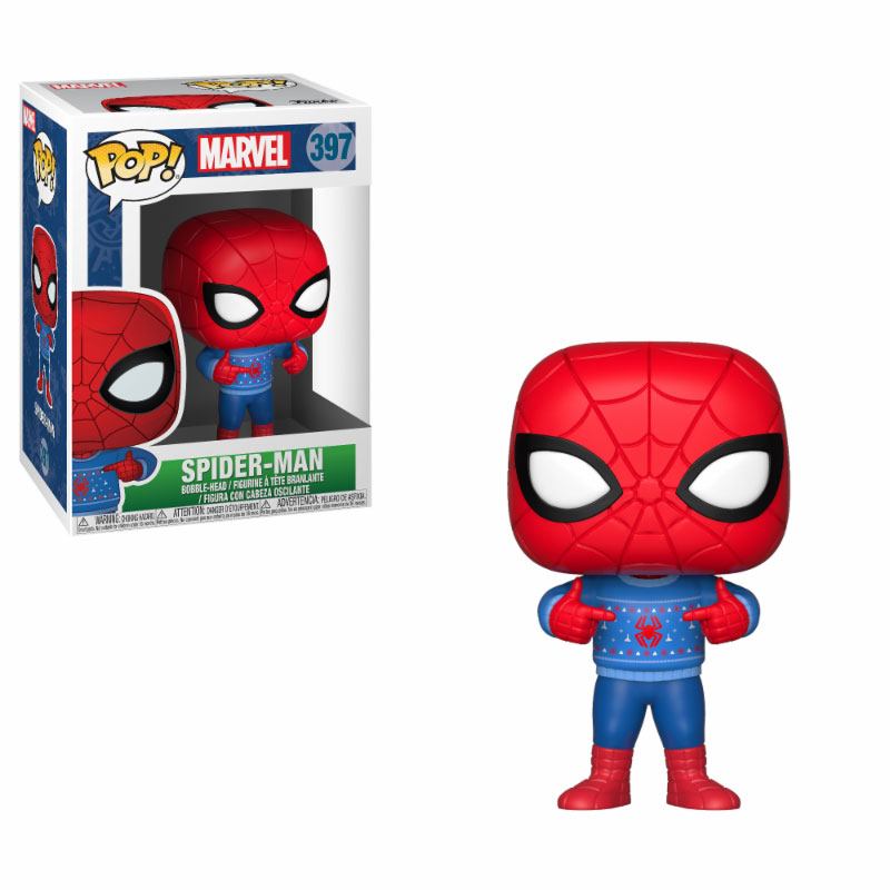 Marvel Comics POP! Marvel Holiday Vinyl Bobble-Head Spider-Man (Ugly Sweater) 9 cm - MangaShop.ro