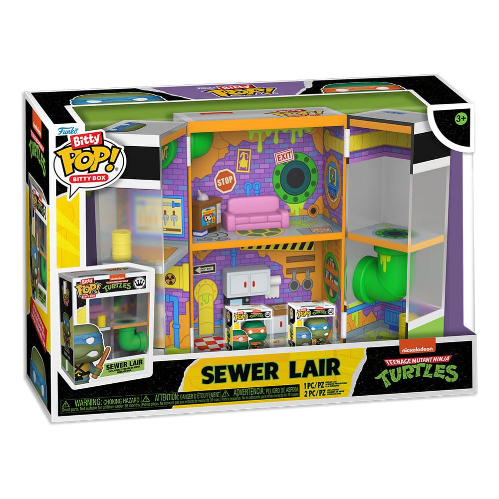 Teenage Mutant Ninja Turtles Bitty POP! Bitty Box Display with 2 Vinyl Figures Sewer Lair - MangaShop.ro