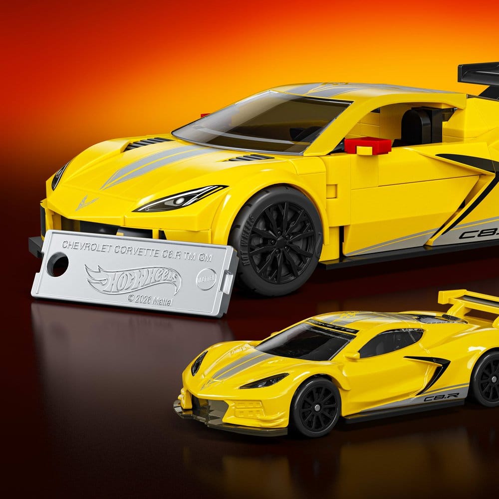 Hot Wheels Speed Mattel Brick Shop Building Set 1/32 '20 Corvette C8.R - MangaShop.ro