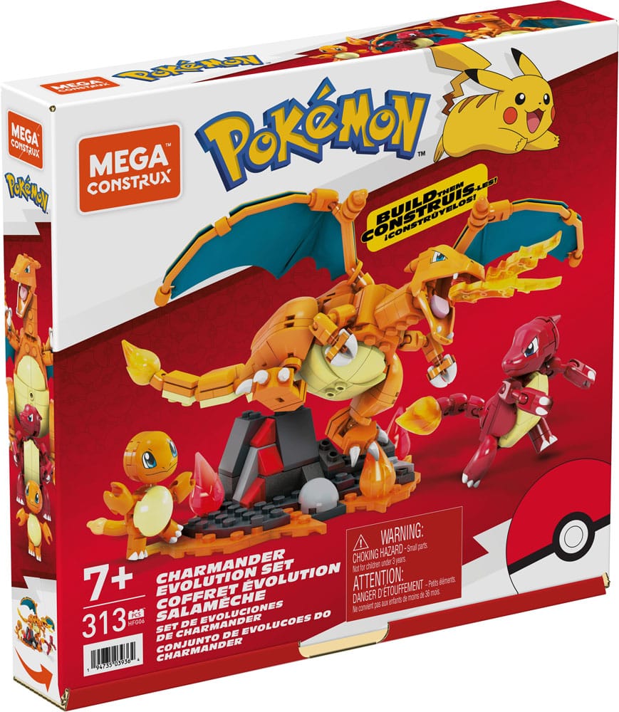 Pokemon Mega Construx Construction Set Charmander Evolution Set - MangaShop.ro