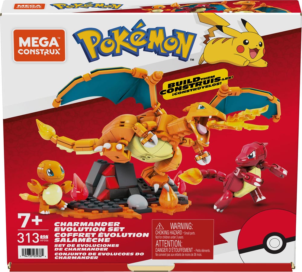 Pokemon Mega Construx Construction Set Charmander Evolution Set - MangaShop.ro