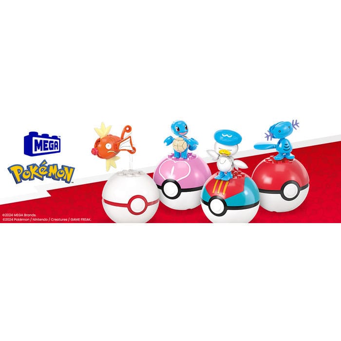 Pokemon MEGA Construction Set Water-Type Trainer Team Building Toy Kit - MangaShop.ro