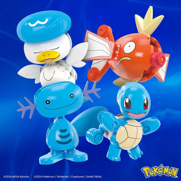 Pokemon MEGA Construction Set Water-Type Trainer Team Building Toy Kit - MangaShop.ro