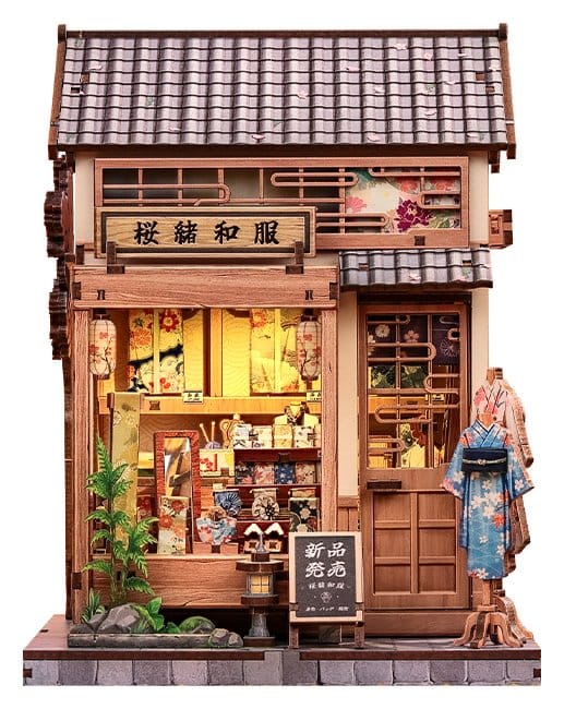 Miniature House Model Kit Sakura O Kimono Shop 19 x 14 cm - MangaShop.ro