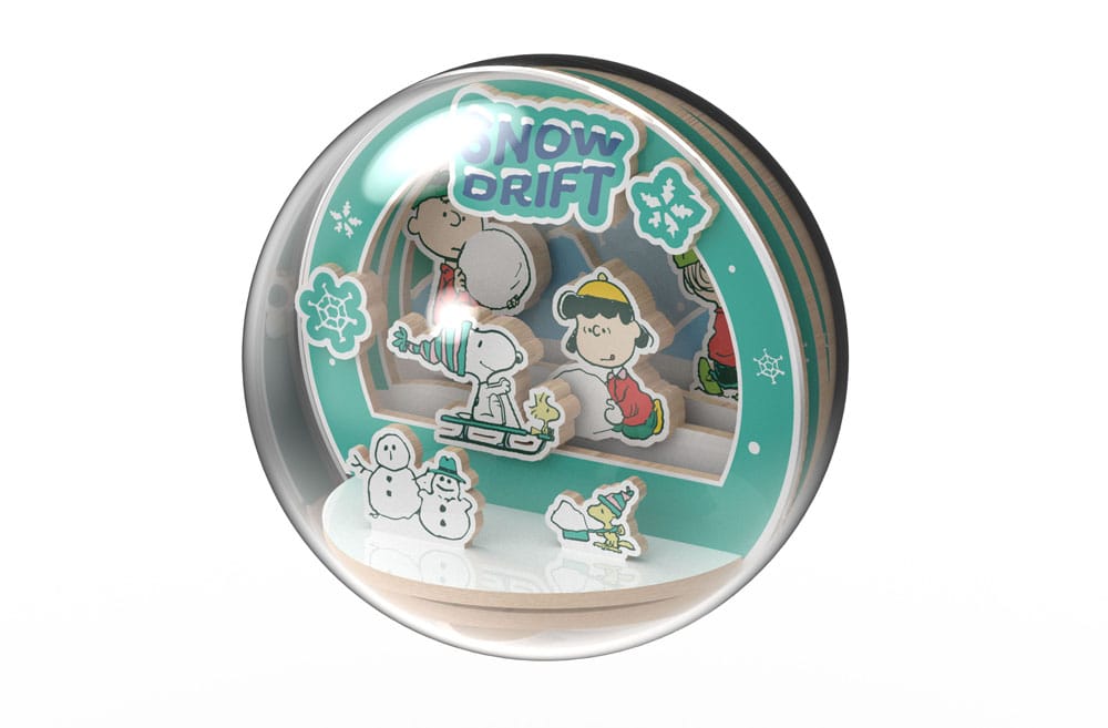 Peanuts Puremind Model Kit Wooden Theater Globe Snow Drift - MangaShop.ro