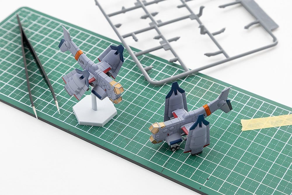 Rebuild of Evangelion SYUTO Tiny Scale Plastic Model Kit UNAF Close Air Support VTOL Aircraft YAGR-3B 5 cm - MangaShop.ro