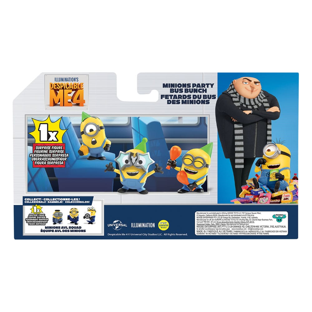 Despicable Me 4 Figure 4-Pack Party Bus 5 cm - MangaShop.ro