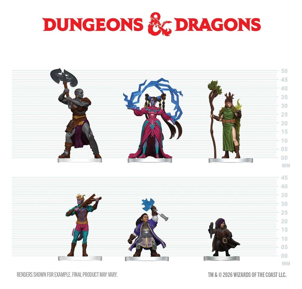 D&D Icons of the Realms Mini Figures Player's Handbook - Spells & Steel Starter Set 20 cm - MangaShop.ro