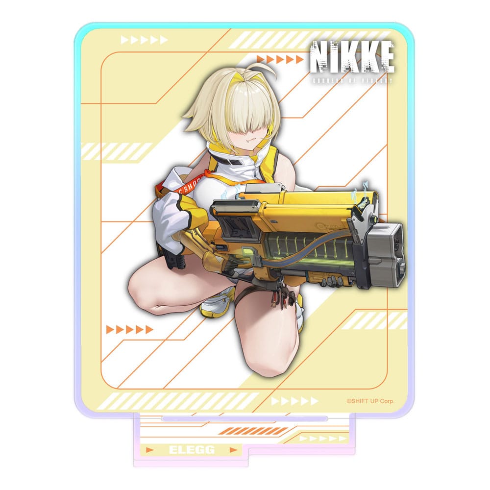 Goddess of Victory: Nikke Crouching Series Acrylic Stand Elegg Holographic 14 cm - MangaShop.ro