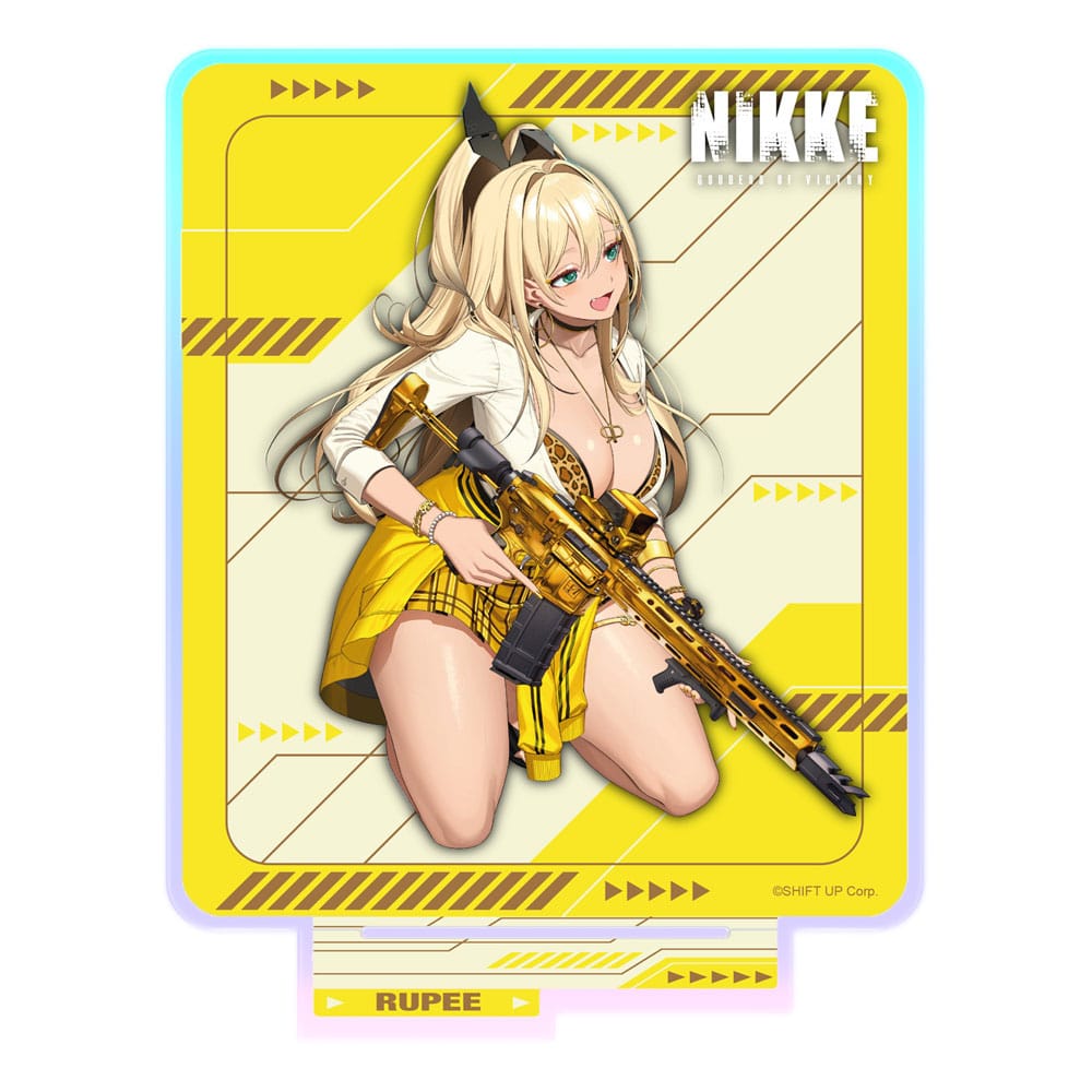 Goddess of Victory: Nikke Crouching Series Acrylic Stand Rupee Holographic 14 cm - MangaShop.ro