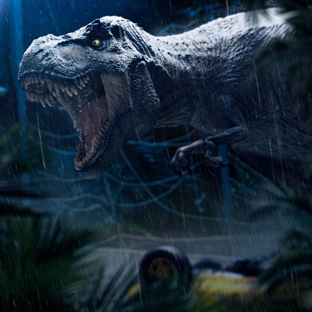 Jurassic Park Icons Statue T-Rex Attack 15 cm - MangaShop.ro