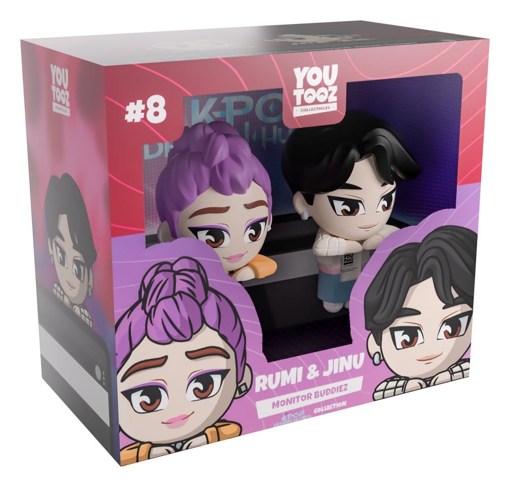 KPop Demon Hunters Vinyl Figures Jinu & Rumi Monitor Buddiez 6 cm - MangaShop.ro