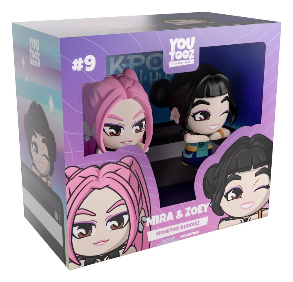KPop Demon Hunters Vinyl Figures Mira & Zoey Monitor Buddiez 6 cm - MangaShop.ro