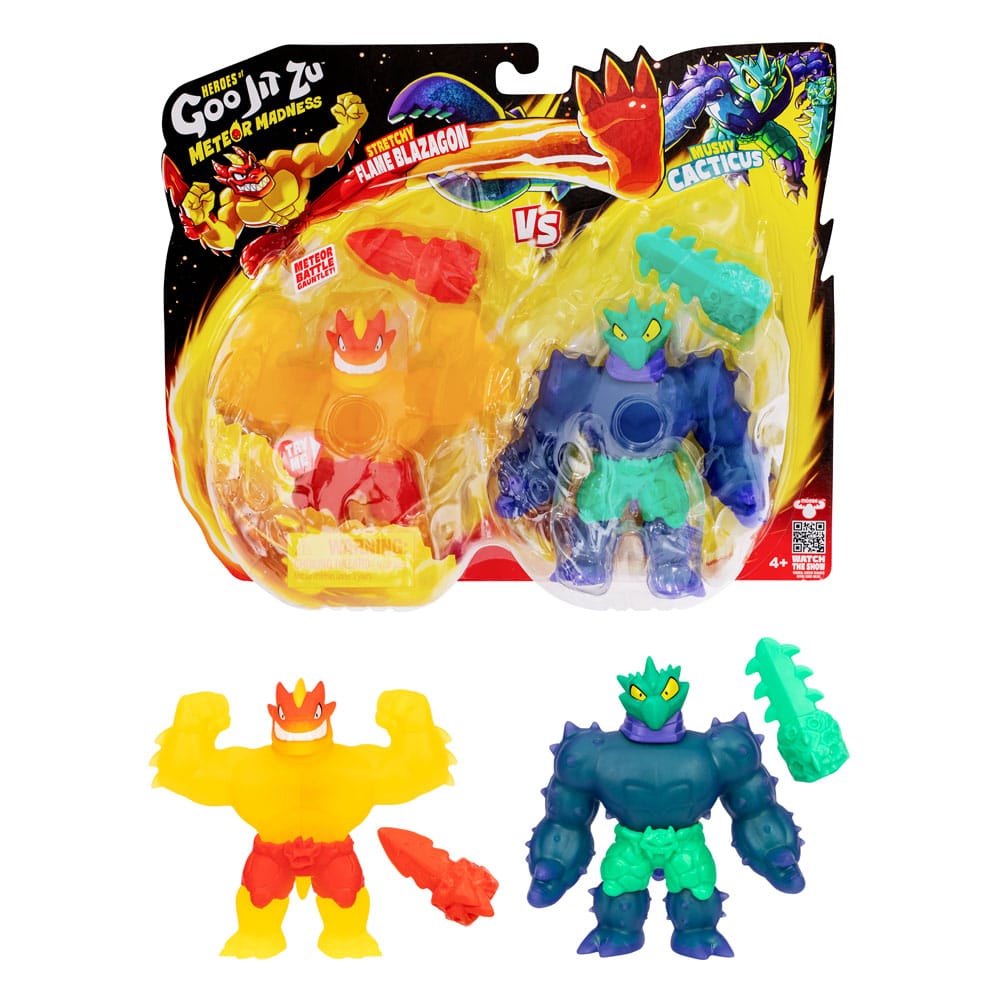 Heroes of Goo Jit Zu Meteor Madness Stretch Figures 2-Pack Flame Blazagon vs. Cacticus 13 cm - MangaShop.ro