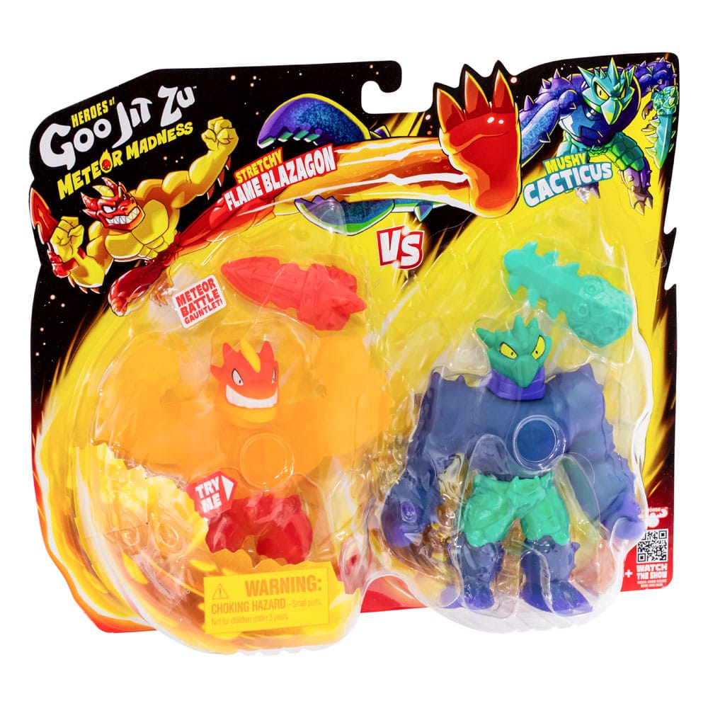 Heroes of Goo Jit Zu Meteor Madness Stretch Figures 2-Pack Flame Blazagon vs. Cacticus 13 cm - MangaShop.ro
