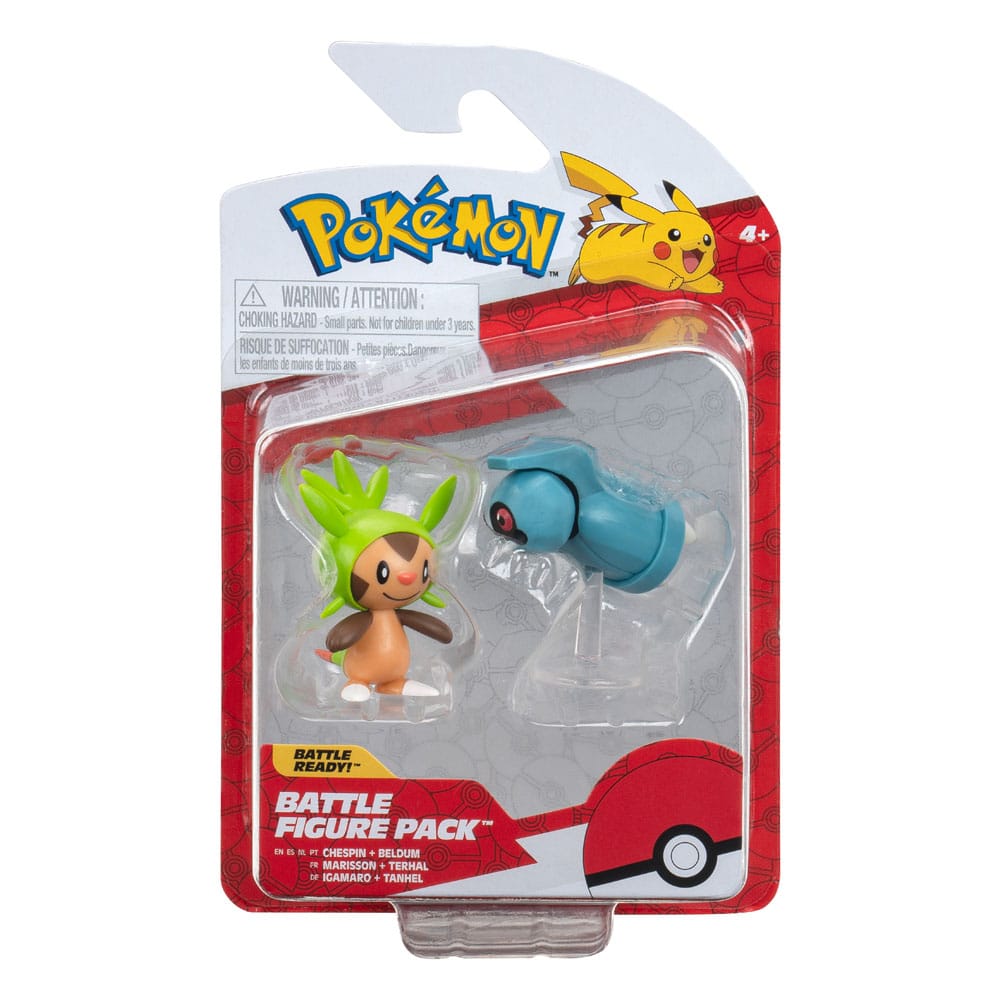 Pokemon Battle Figure First Partner Set Figure 2-Pack Chespin, Beldum 5 cm - MangaShop.ro