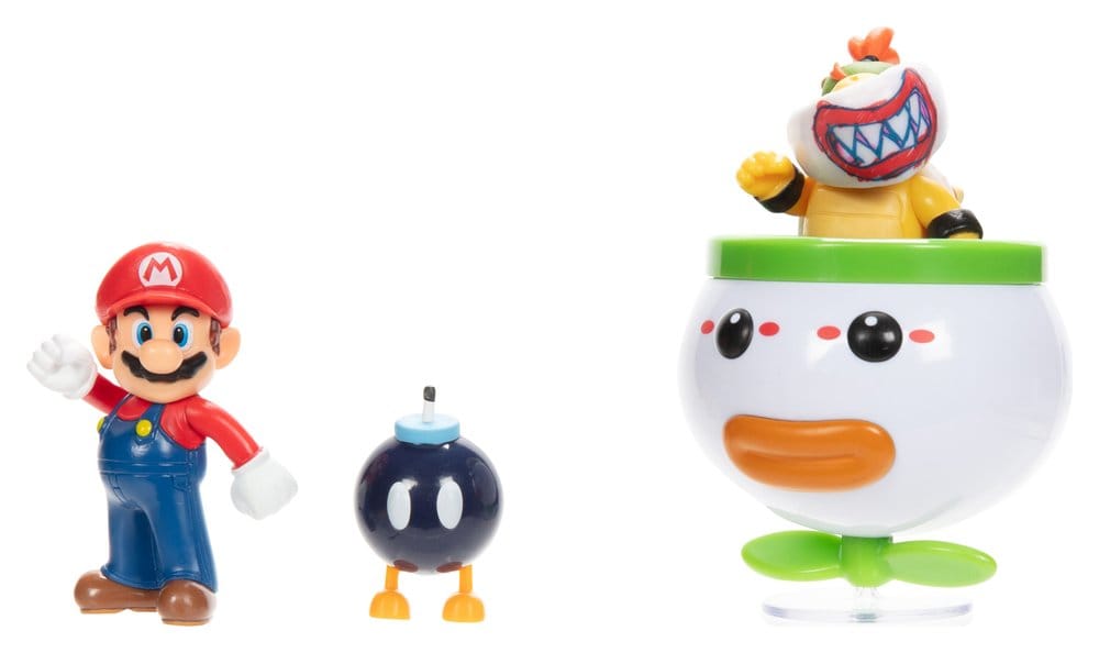 World of Nintendo Mini Figure 2-Pack Mario and Bowser Jr. Clown Car 6 cm - MangaShop.ro