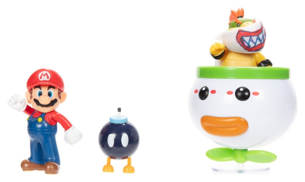 World of Nintendo Mini Figure 2-Pack Mario and Bowser Jr. Clown Car 6 cm - MangaShop.ro