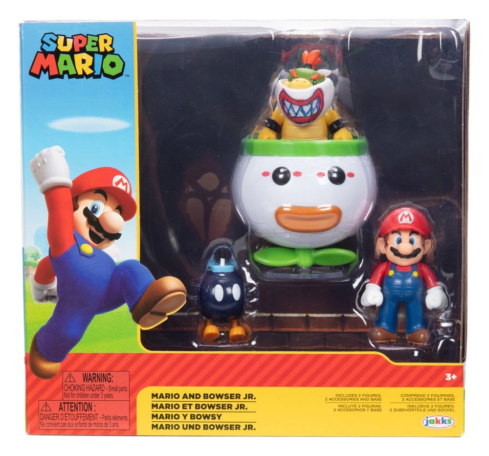 World of Nintendo Mini Figure 2-Pack Mario and Bowser Jr. Clown Car 6 cm - MangaShop.ro