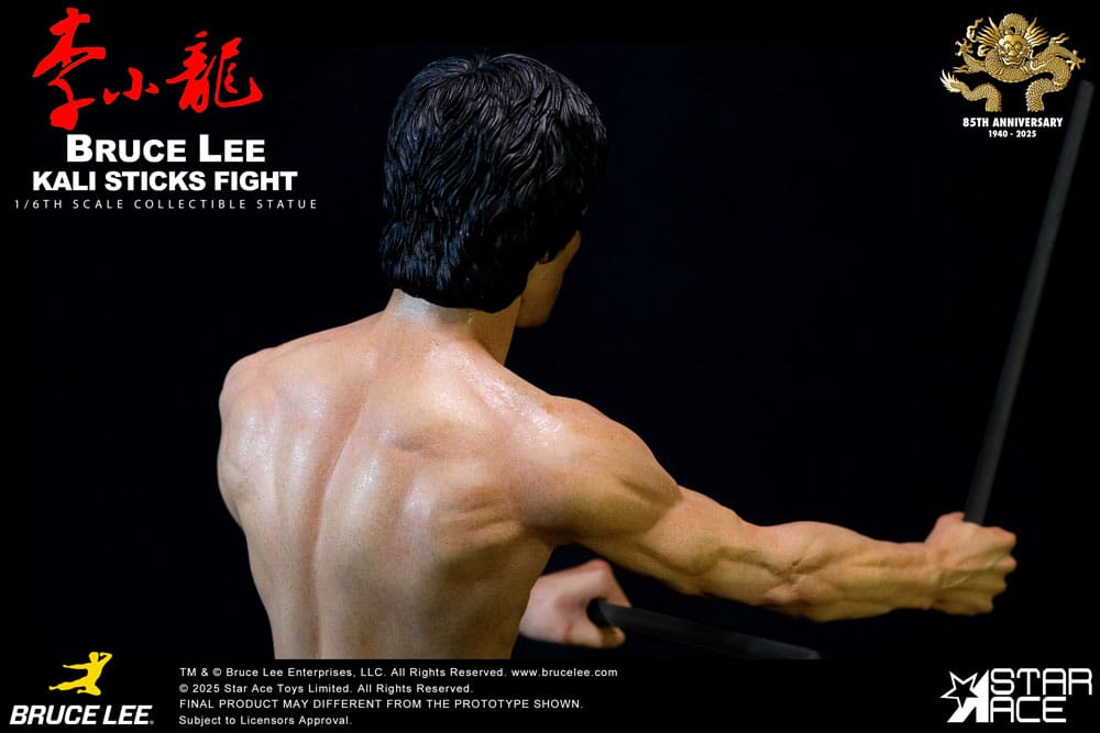 Enter the Dragon Movie Statue 1/6 Bruce Lee Kali Sticks Fight Normal Basement Version 30 cm - MangaShop.ro