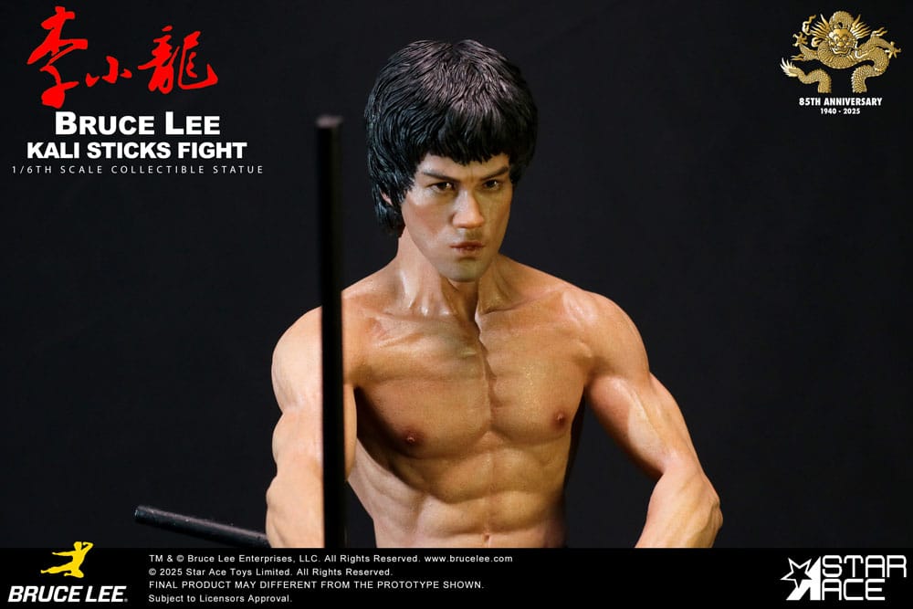 Enter the Dragon Movie Statue 1/6 Bruce Lee Kali Sticks Fight Deluxe Basement Version 30 cm - MangaShop.ro