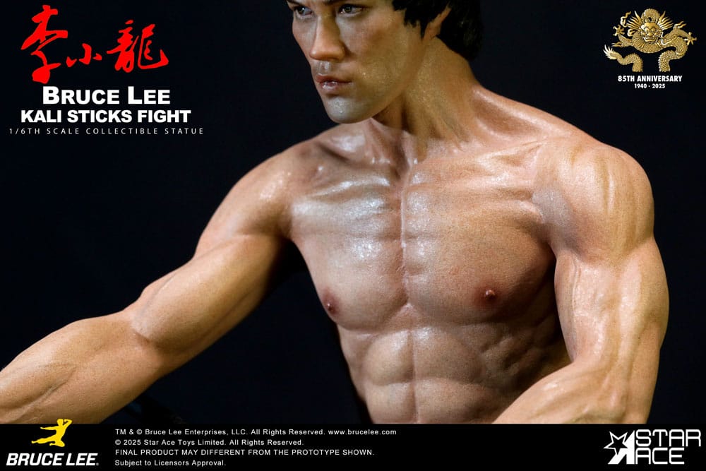 Enter the Dragon Movie Statue 1/6 Bruce Lee Kali Sticks Fight Deluxe Basement Version 30 cm - MangaShop.ro