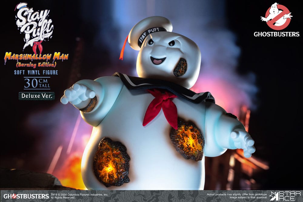 Ghostbusters Soft Vinyl Statue Stay Puft Marshmallow Man Burnign Edition Deluxe Version 30 cm - MangaShop.ro
