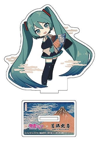 Hatsune Miku x Katsushika Hokusai iXima Die-Cut Acrylic Stand Fine Wind, Clear Morning (Chibi) 10 cm (5) - MangaShop.ro