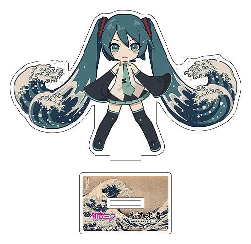 Hatsune Miku x Katsushika Hokusai iXima Die-Cut Acrylic Stand The Great Wave off Kanagawa (Chibi) 10 cm (5) - MangaShop.ro