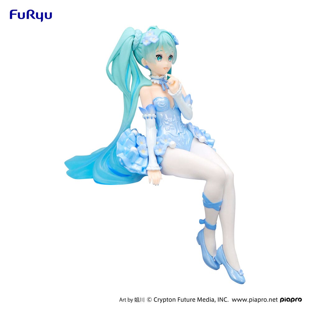 Hatsune Miku Noodle Stopper PVC Statue Flower Fairy Nemophila Pail Blue Color Ver. 15 cm - MangaShop.ro