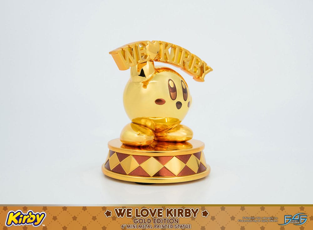 Kirby DieCast Statue We Love Kirby Gold Edition 10 cm - MangaShop.ro
