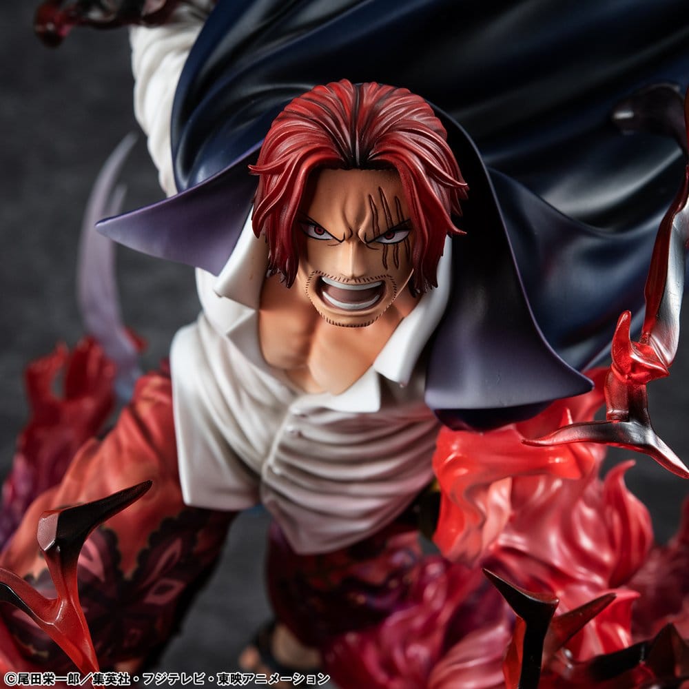 One Piece P.O.P SA-MAXIMUM PVC Statue Leader of Red Hair Pirates Red-Haired Shanks Kamusari 25 cm - MangaShop.ro