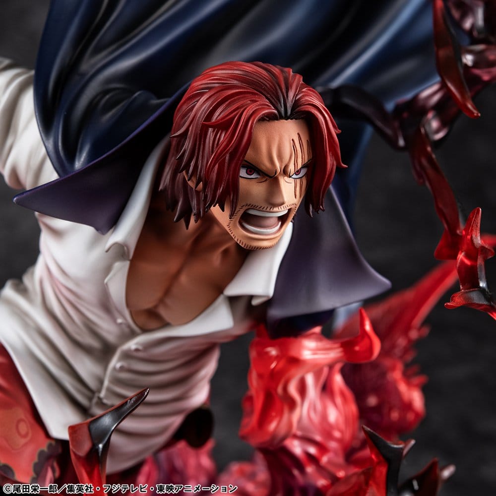 One Piece P.O.P SA-MAXIMUM PVC Statue Leader of Red Hair Pirates Red-Haired Shanks Kamusari 25 cm - MangaShop.ro