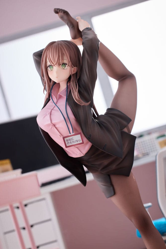 Original Character PVC Statue 1/6 OL-chan Who Doesn't Want to Go to Work Pink Ver. 26 cm - MangaShop.ro