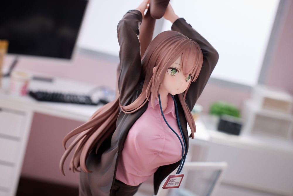 Original Character PVC Statue 1/6 OL-chan Who Doesn't Want to Go to Work Pink Ver. 26 cm - MangaShop.ro