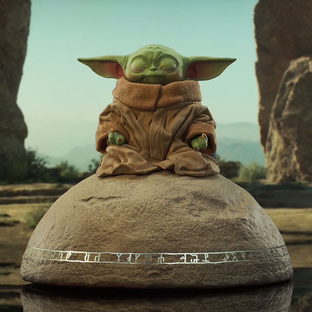Star Wars The Mandalorian Milestones Statue 1/2 Grogu on Seeing Stone 20 cm - MangaShop.ro