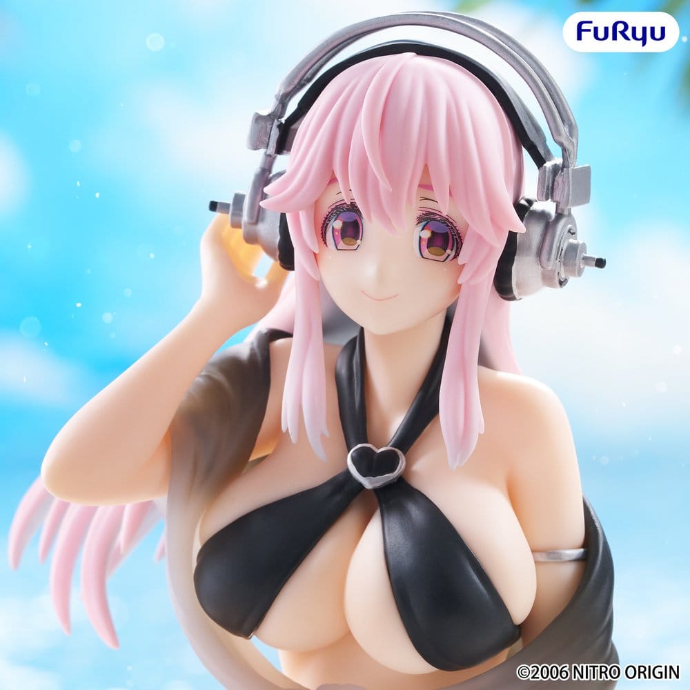 Super Sonico Noodle Stopper PVC Statue Super Sonico Swimsuit Black Color Ver. 10 cm - MangaShop.ro