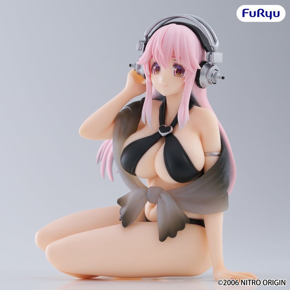 Super Sonico Noodle Stopper PVC Statue Super Sonico Swimsuit Black Color Ver. 10 cm - MangaShop.ro