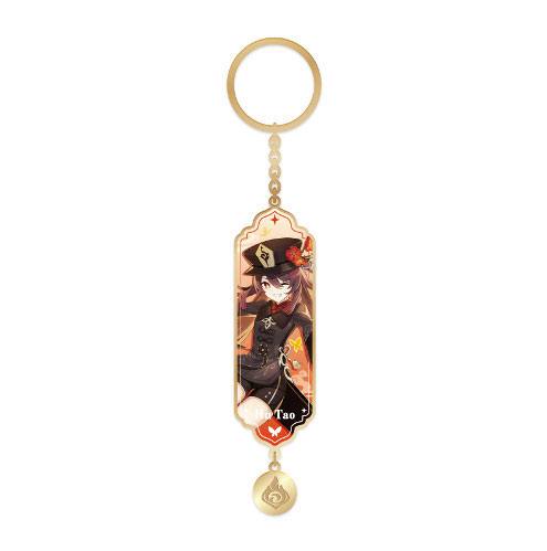 Genshin Impact Character Drawing Card Metal Keychain Hu Tao - MangaShop.ro